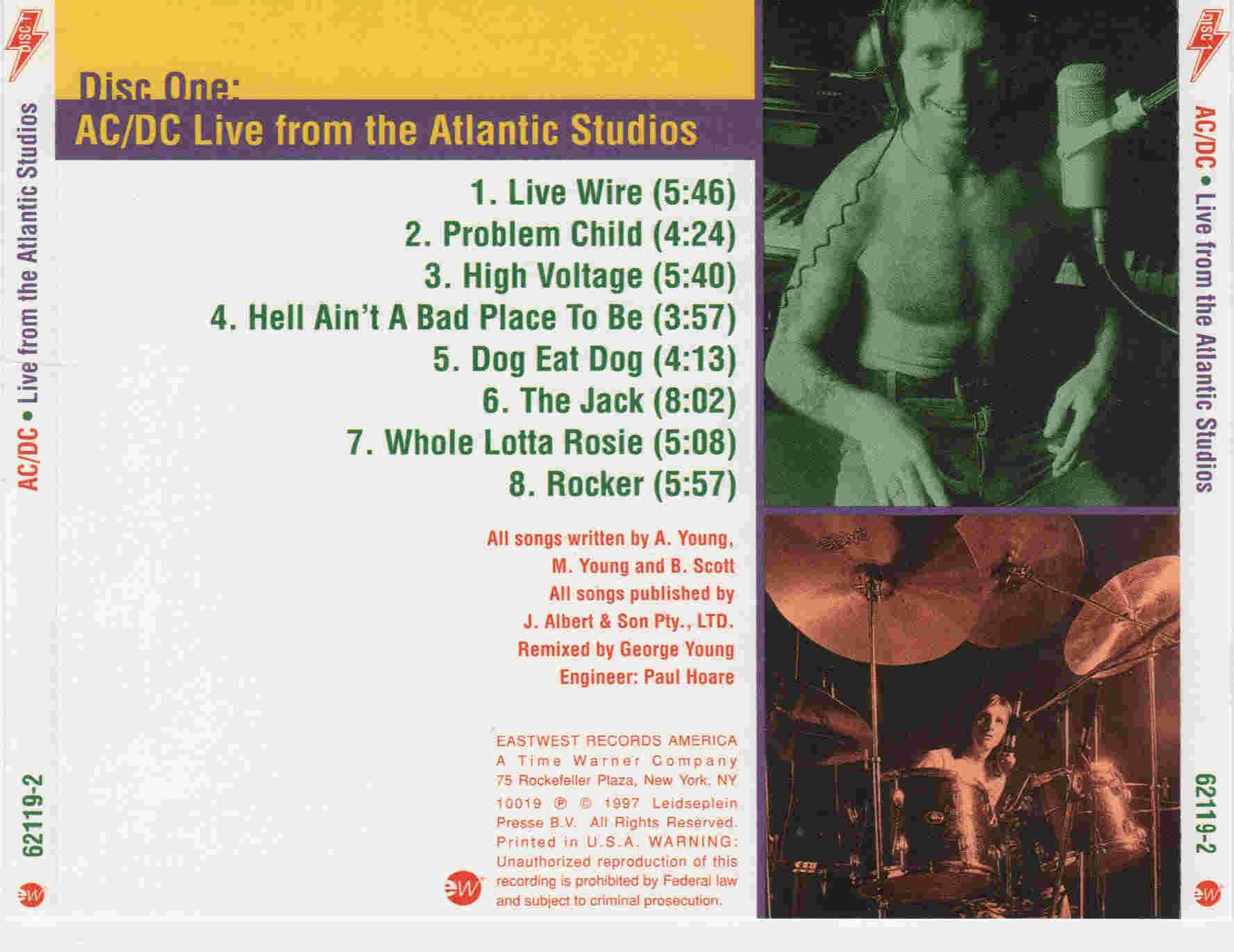 Ac Dc Live From The Atlantic Studios (1997) : Back | CD Covers | Cover ...